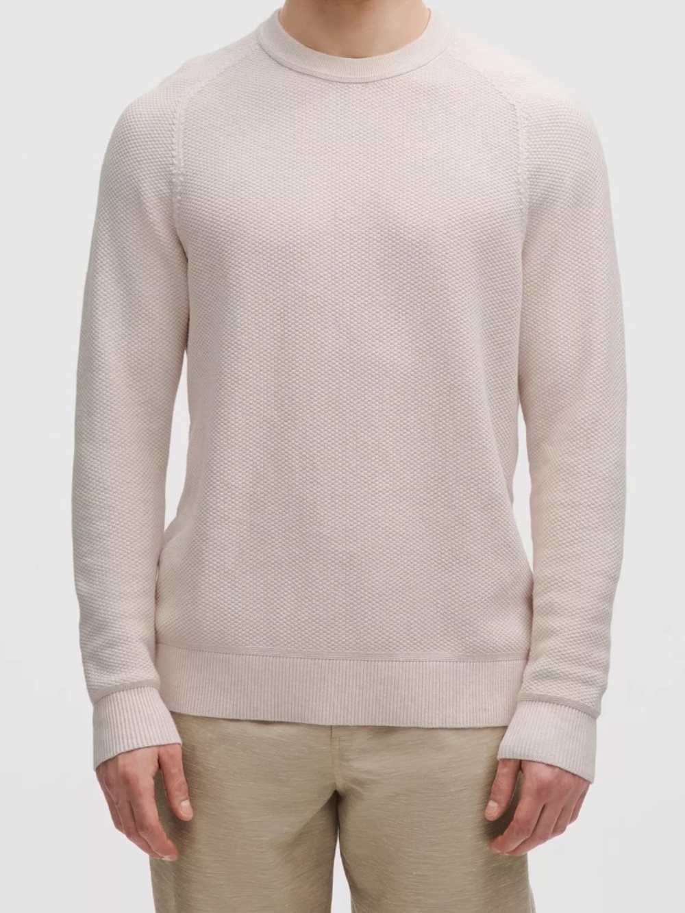 Lululemon Textured Knit Classic-Fit Crewneck Sweater Menâs M Ivory - Picture 8 of 9